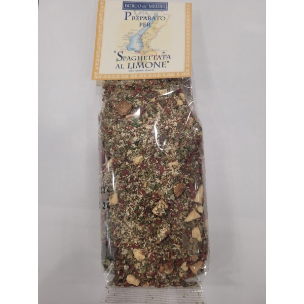 Spices prepared for spaghetti with lemon