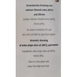 Lemon flavored olive oil