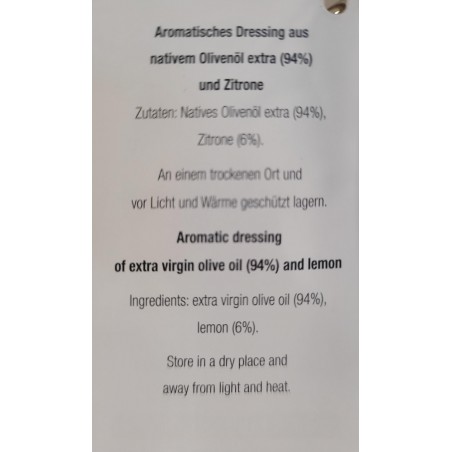 Lemon flavored olive oil